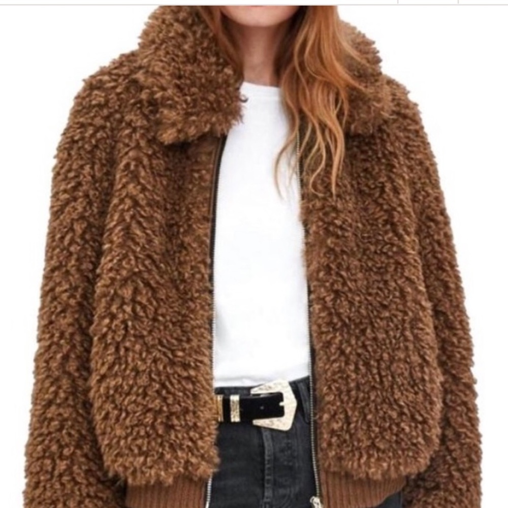 Zara shearling teddy jacket